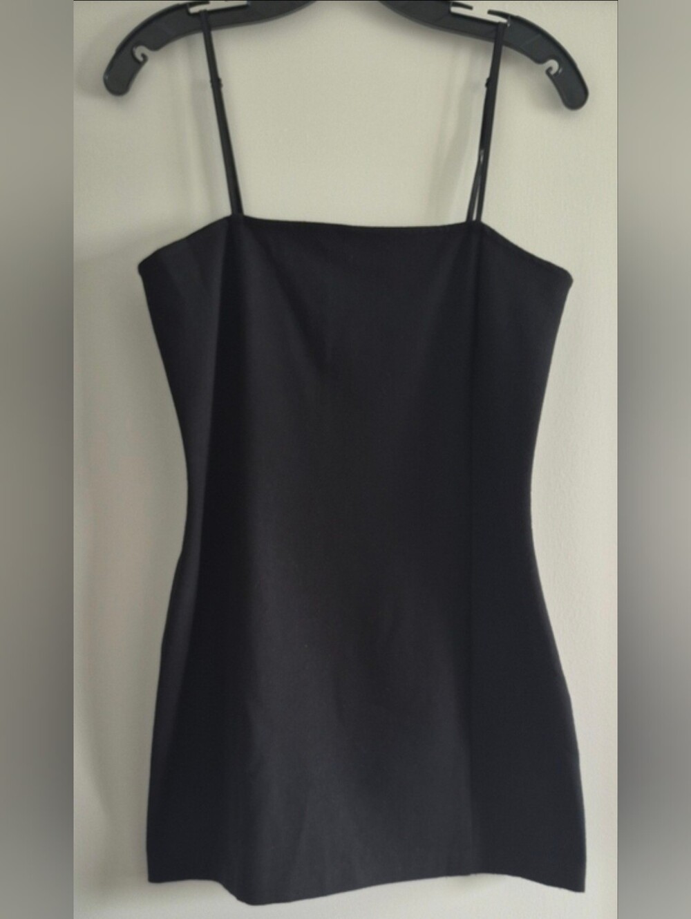 NWT Callipygian Classic Black Spaghetti-Strap Mini Dress, US 6